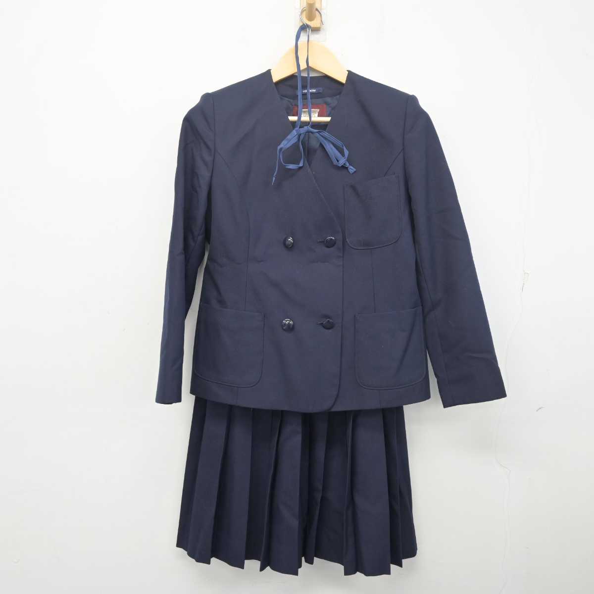 【中古】北海道 東陵中学校 女子制服 4点 (ブレザー・ベスト・スカート) sf055655