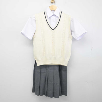 【中古】東京都 四谷中学校 女子制服 3点 (ニットベスト・シャツ・スカート) sf055687