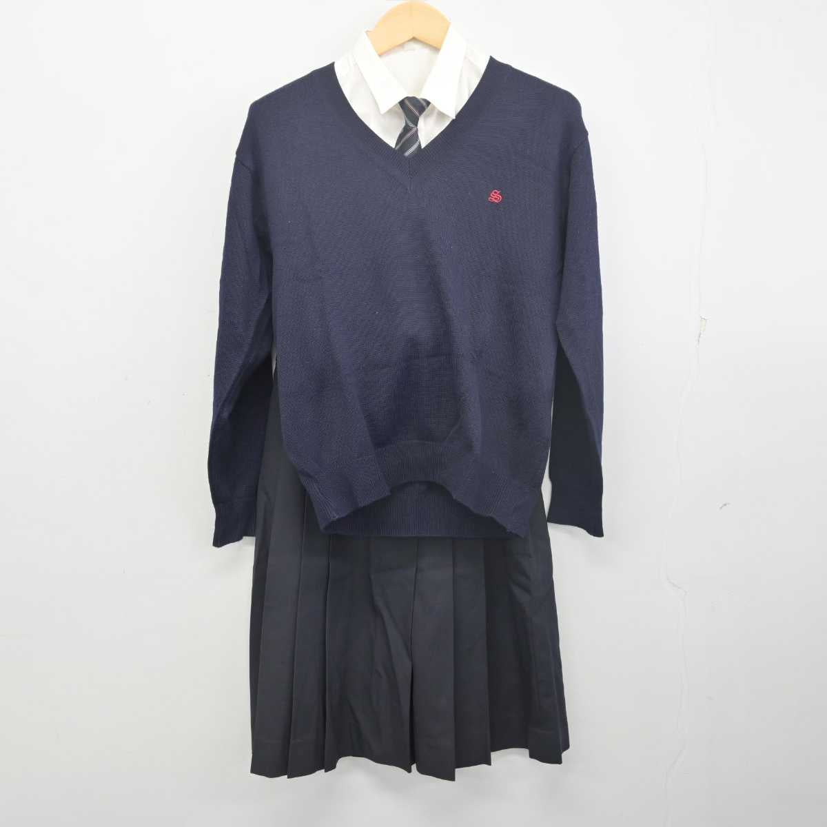 【中古】東京都 昭和女子大学附属昭和中学校・高等学校 女子制服 5点 (ブレザー・ニット・シャツ・スカート) sf055718