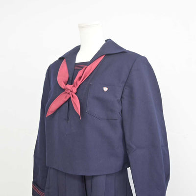 【中古】熊本県 ルーテル学院中学・高等学校 女子制服 3点 (セーラー服・ジャンパースカート) sf055726