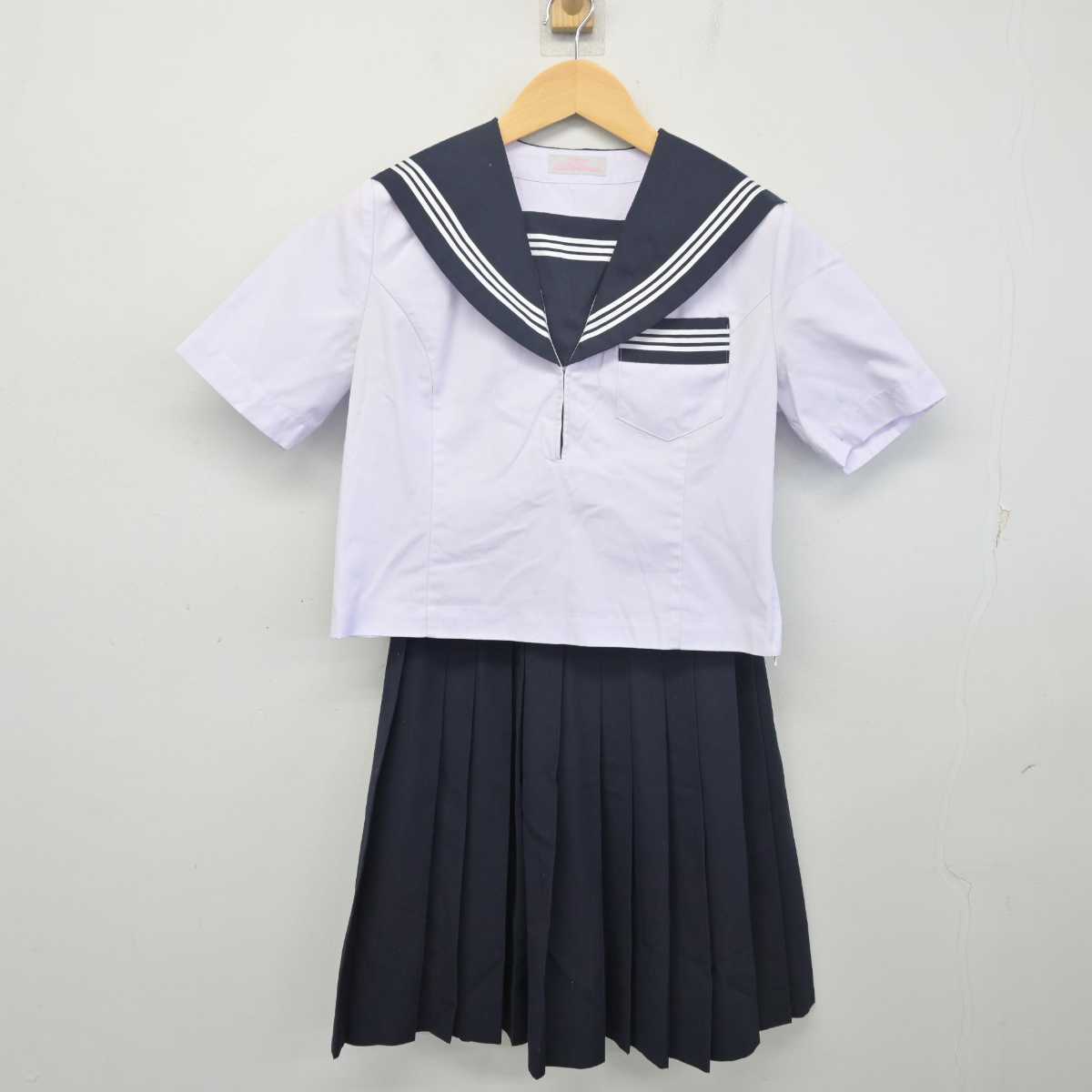 【中古】山口県 富海中学校 女子制服 3点 (セーラー服・スカート) sf055747