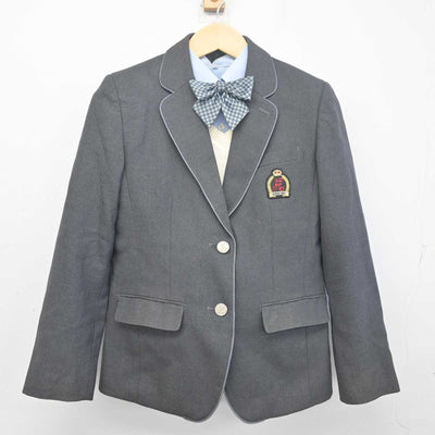 【中古】東京都 安部学院高等学校 女子制服 4点 (ブレザー・ニット・シャツ) sf055749