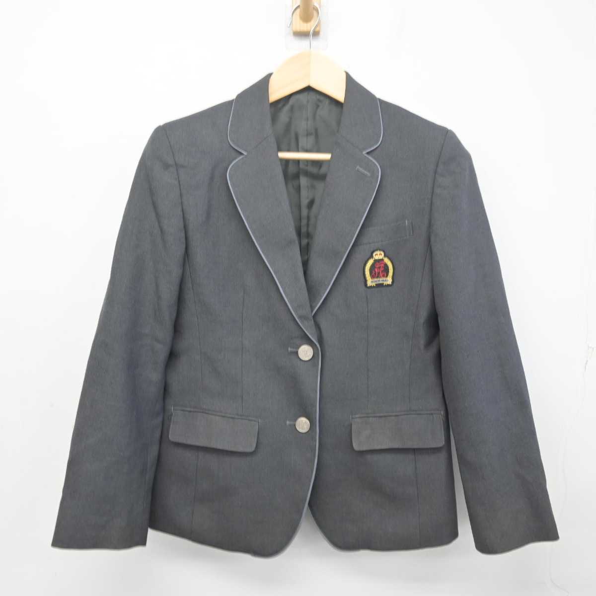 【中古】東京都 安部学院高等学校 女子制服 4点 (ブレザー・ニット・シャツ) sf055749