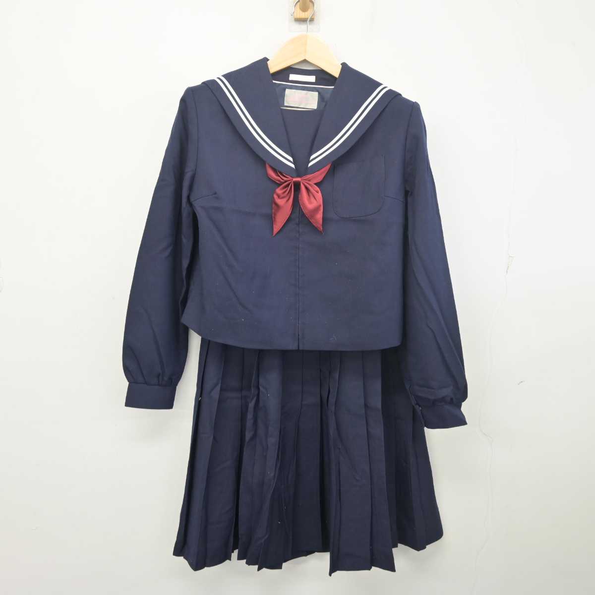 【中古】岐阜県 西可児中学校 女子制服 3点 (セーラー服・スカート) sf055761