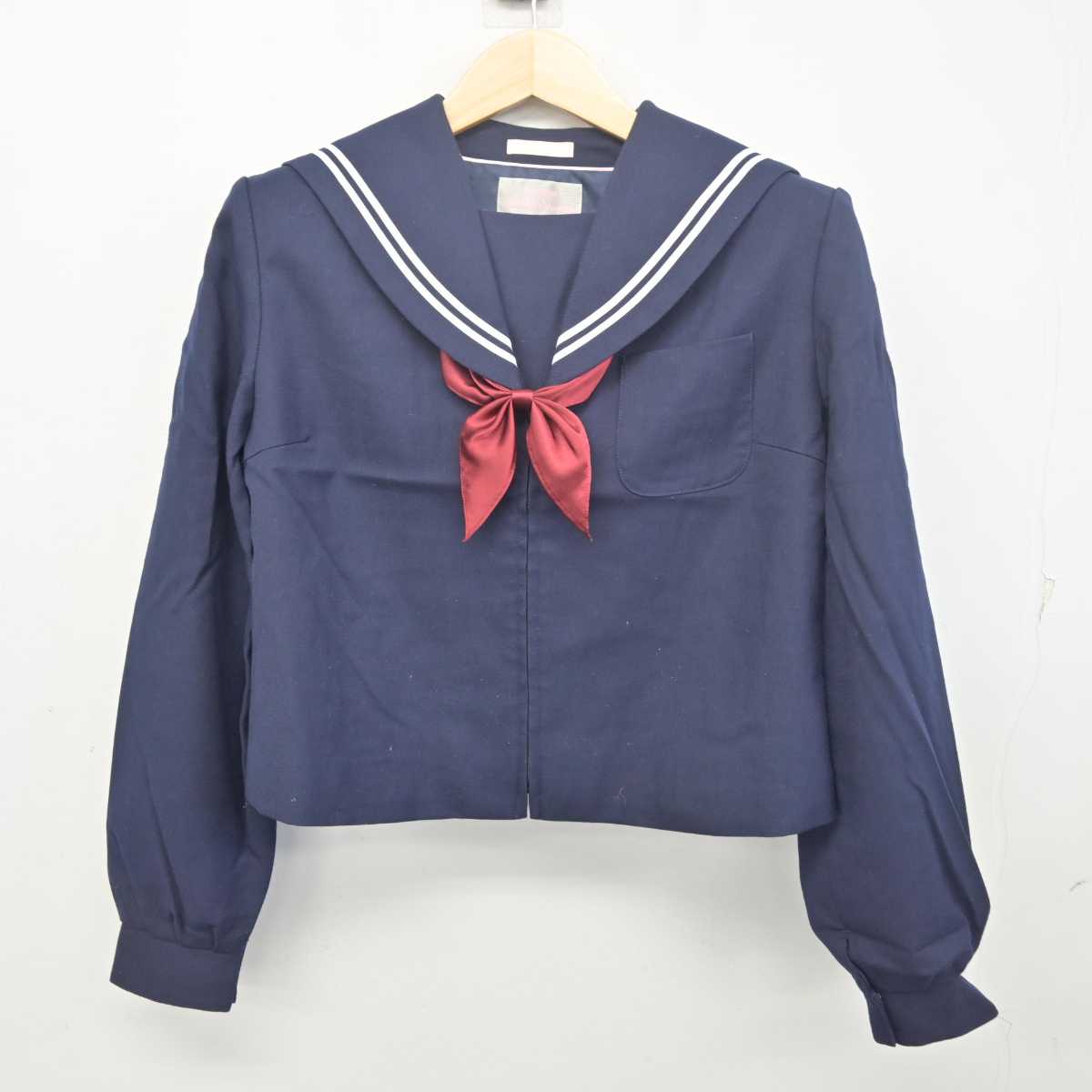 【中古】岐阜県 西可児中学校 女子制服 3点 (セーラー服・スカート) sf055761