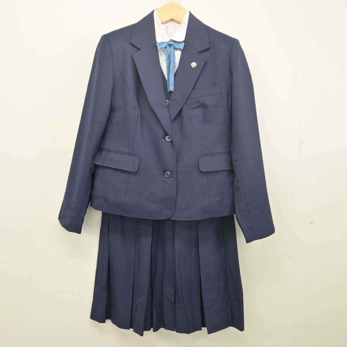 【中古】愛知県 豊田高等学校 女子制服 6点 (ブレザー・ベスト・シャツ・スカート) sf055805