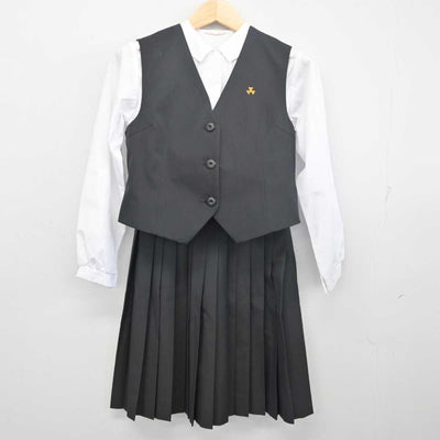 【中古】高知県 高知小津高等学校 女子制服 3点 (ベスト・シャツ・スカート) sf055809