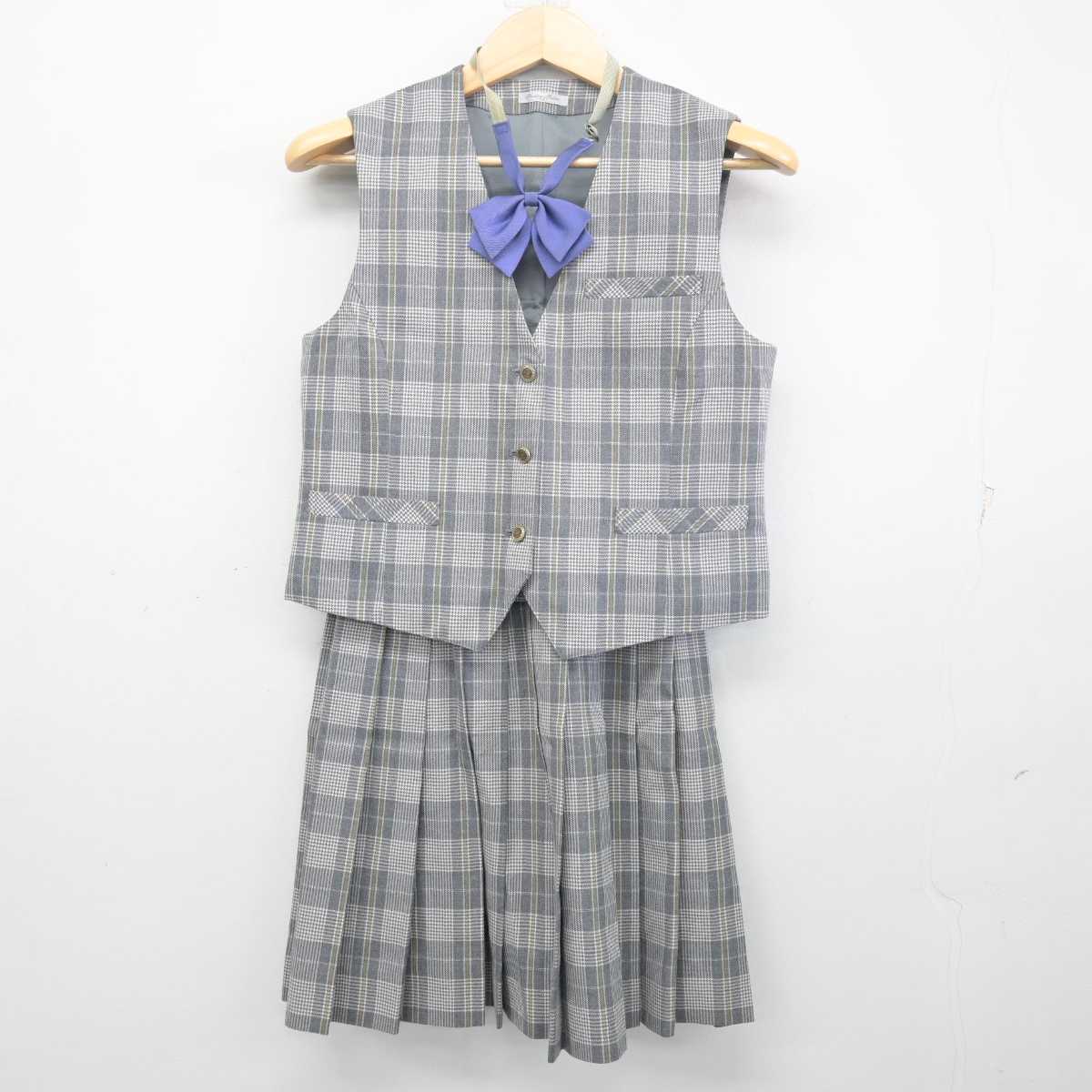 【中古】埼玉県 狭山清陵高等学校 女子制服 3点 (ベスト・スカート) sf055811