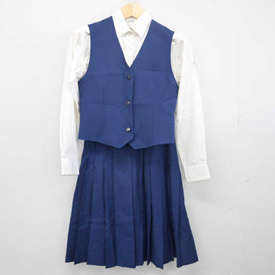 【中古】千葉県 検見川高等学校 女子制服 3点 (ベスト・シャツ・スカート) sf055817