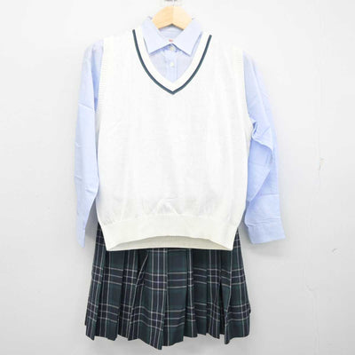 【中古】東京都 文京学院大学女子高等学校 女子制服 3点 (ニットベスト・シャツ・スカート) sf055831