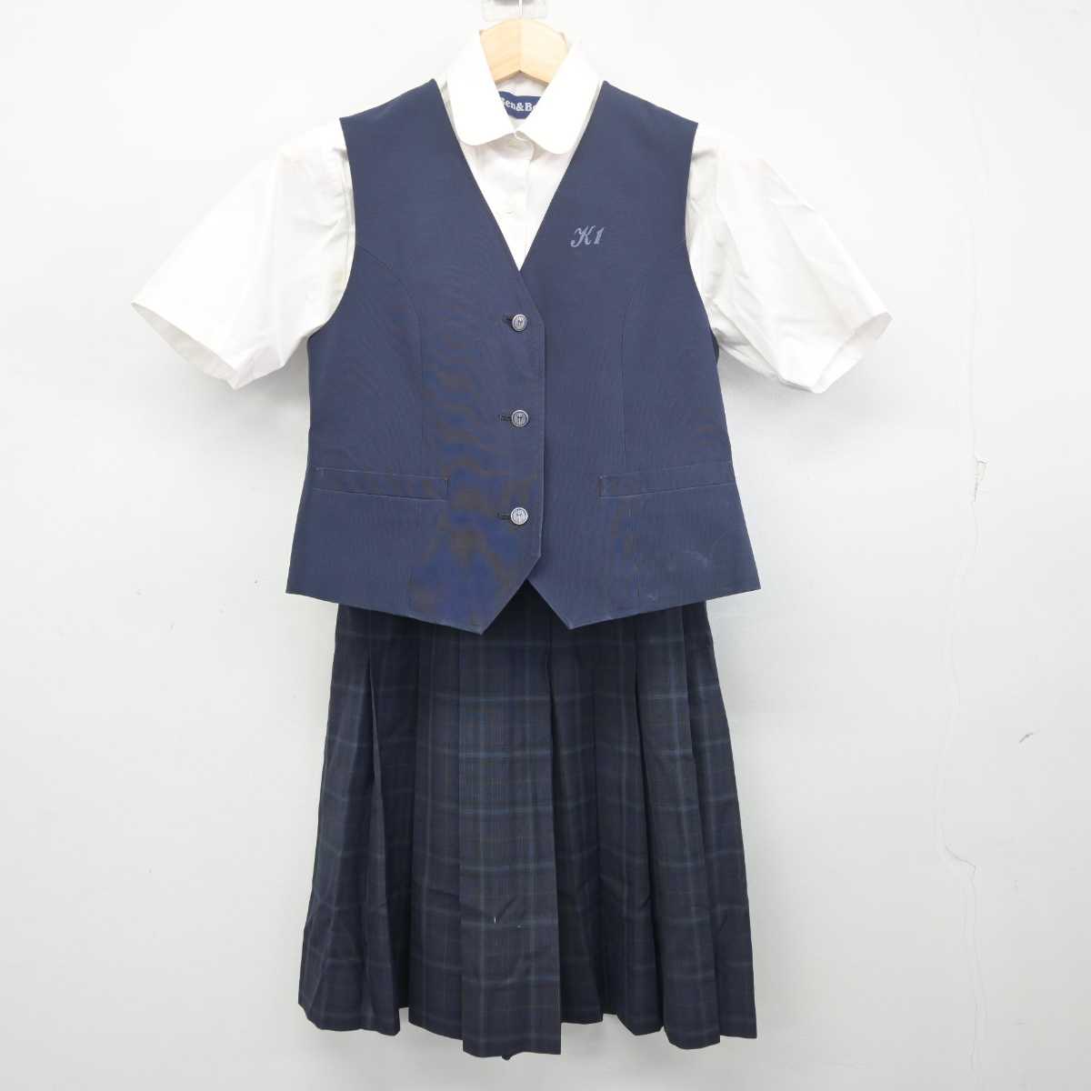 【中古】東京都 開進第一中学校 女子制服 3点 (ベスト・シャツ・スカート) sf055836