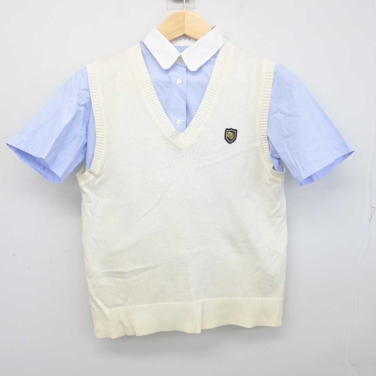 【中古】東京都 豊島学院高等学校 女子制服 2点 (ニットベスト・シャツ) sf055839