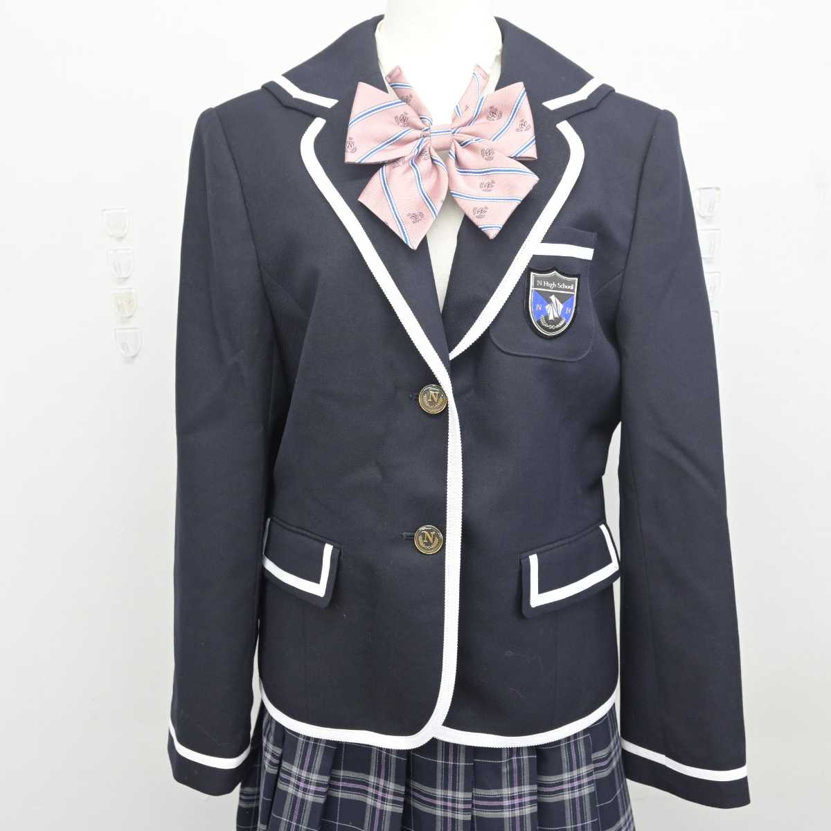 【中古】 N高等学校 女子制服 3点 (ブレザー・スカート) sf055851