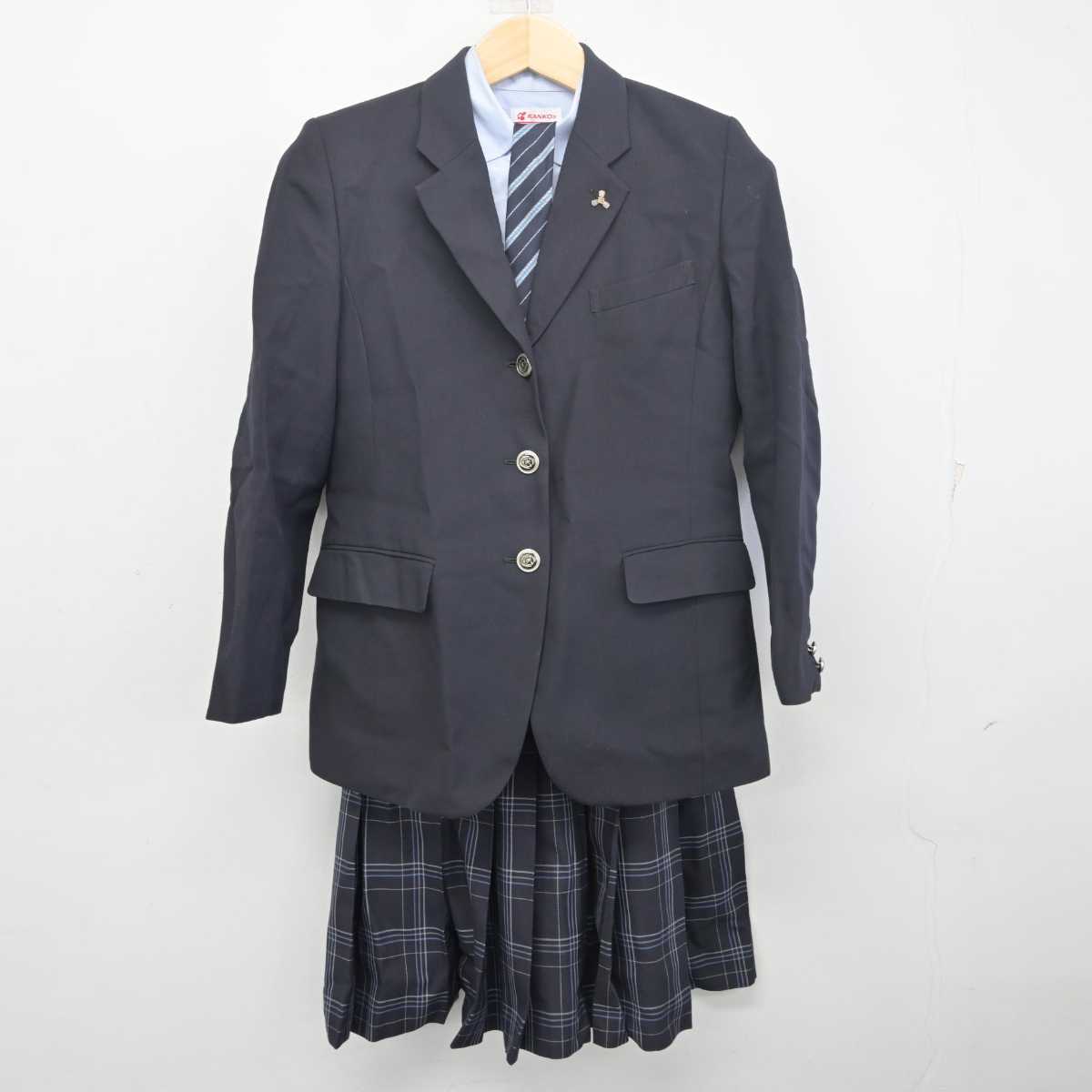 【中古】千葉県 柏高等学校 女子制服 5点 (ブレザー・シャツ・スカート) sf055866