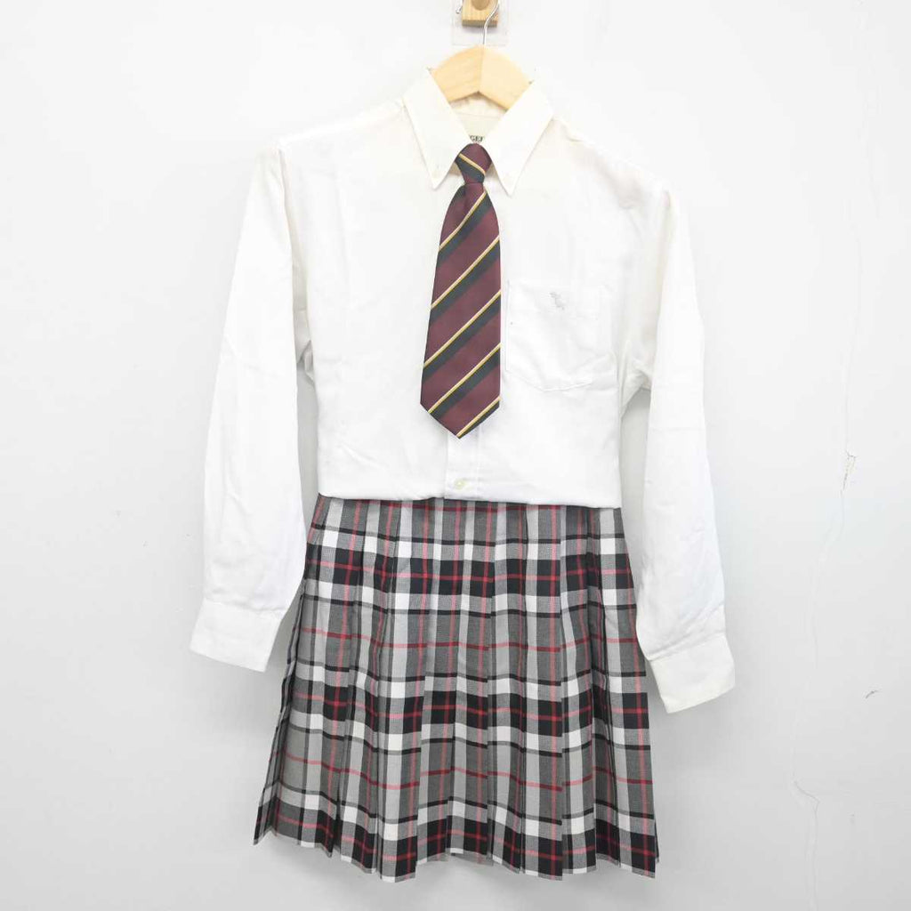 中古】鹿児島県 神村学園高等部 女子制服 4点 (シャツ・スカート