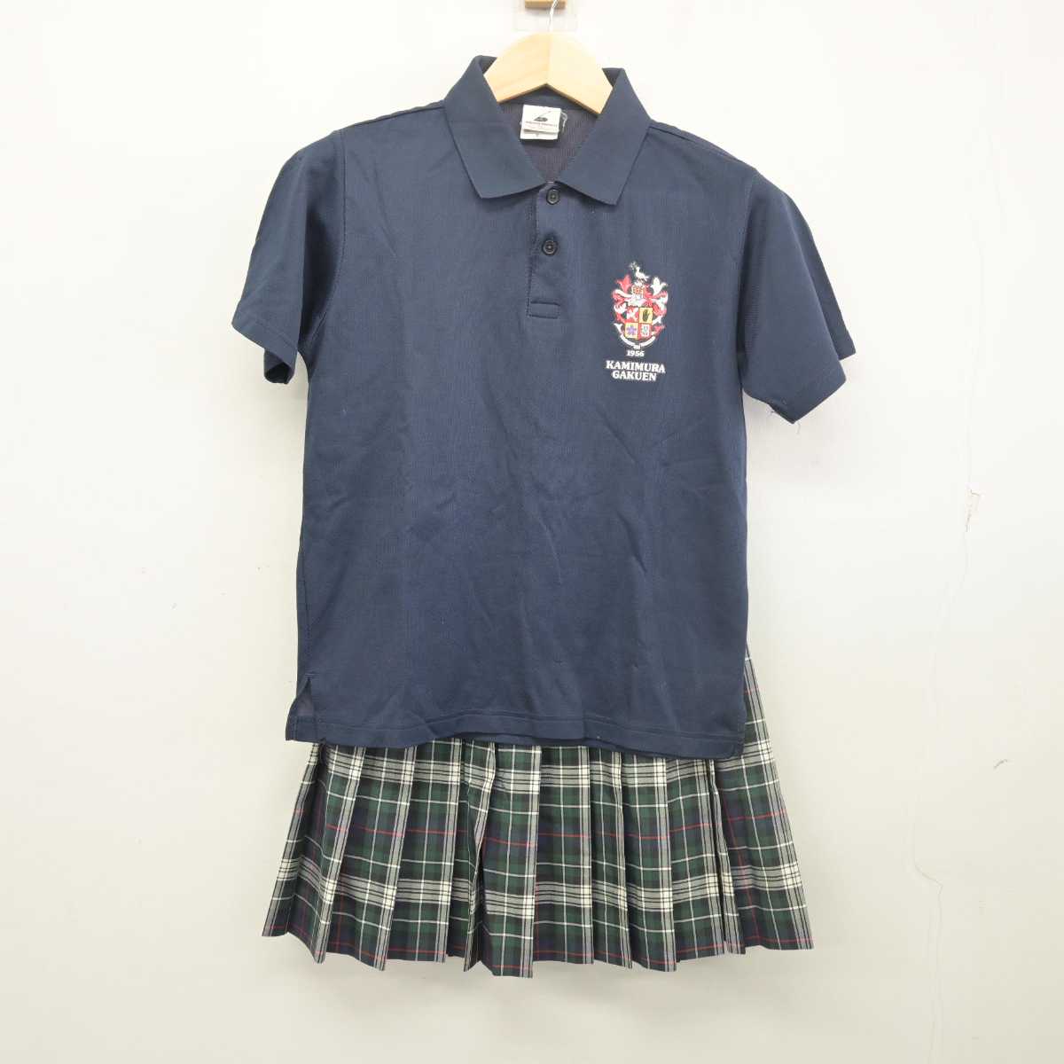 【中古】鹿児島県 神村学園高等部 女子制服 3点 (シャツ・スカート) sf055895