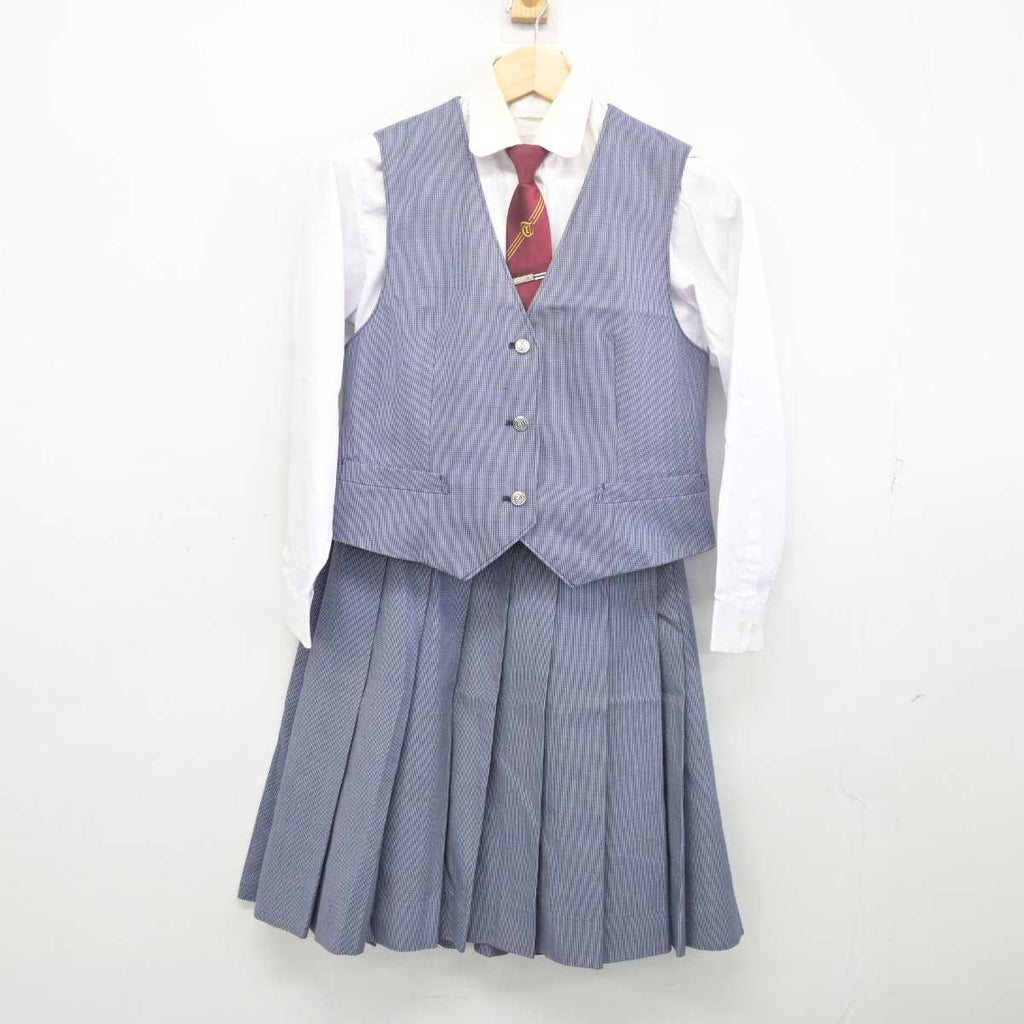 【中古】鹿児島県 武岡台高等学校 女子制服 4点 (ベスト・シャツ・スカート) sf055898