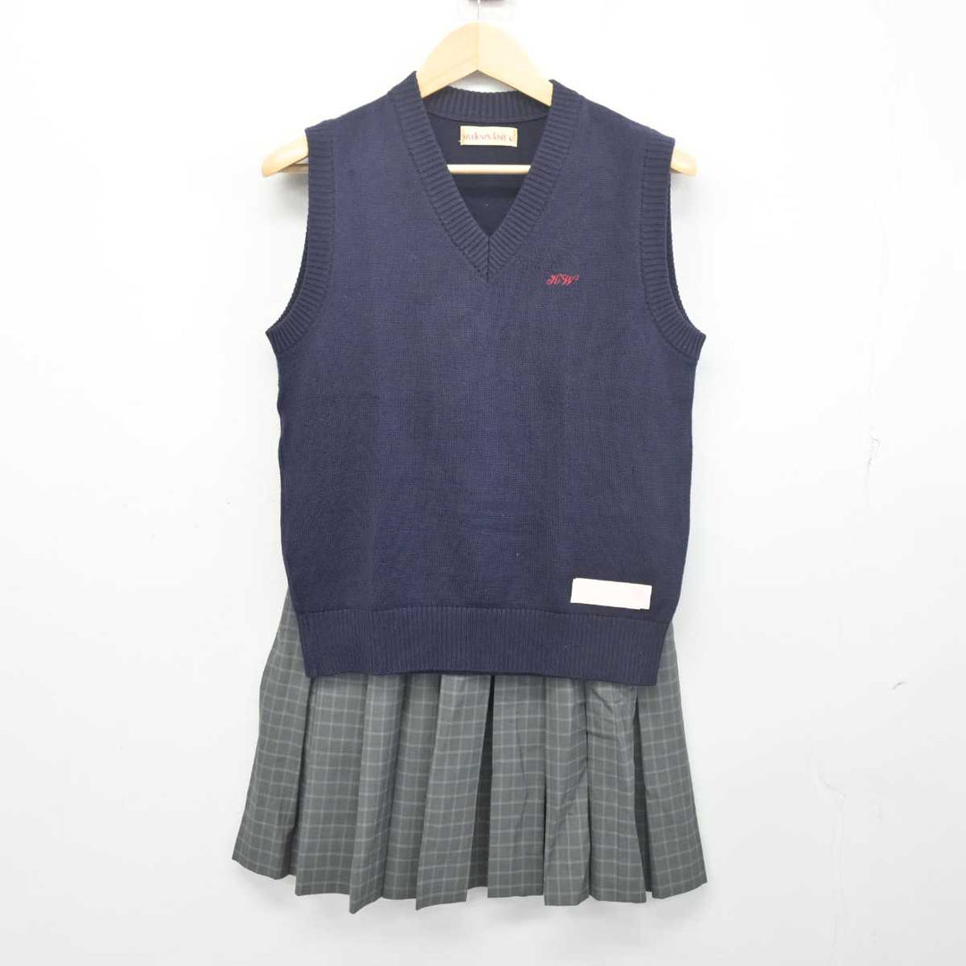 【中古】埼玉県 越谷西高等学校 女子制服 2点 (ニットベスト・スカート) sf055902 | 中古制服通販パレイド