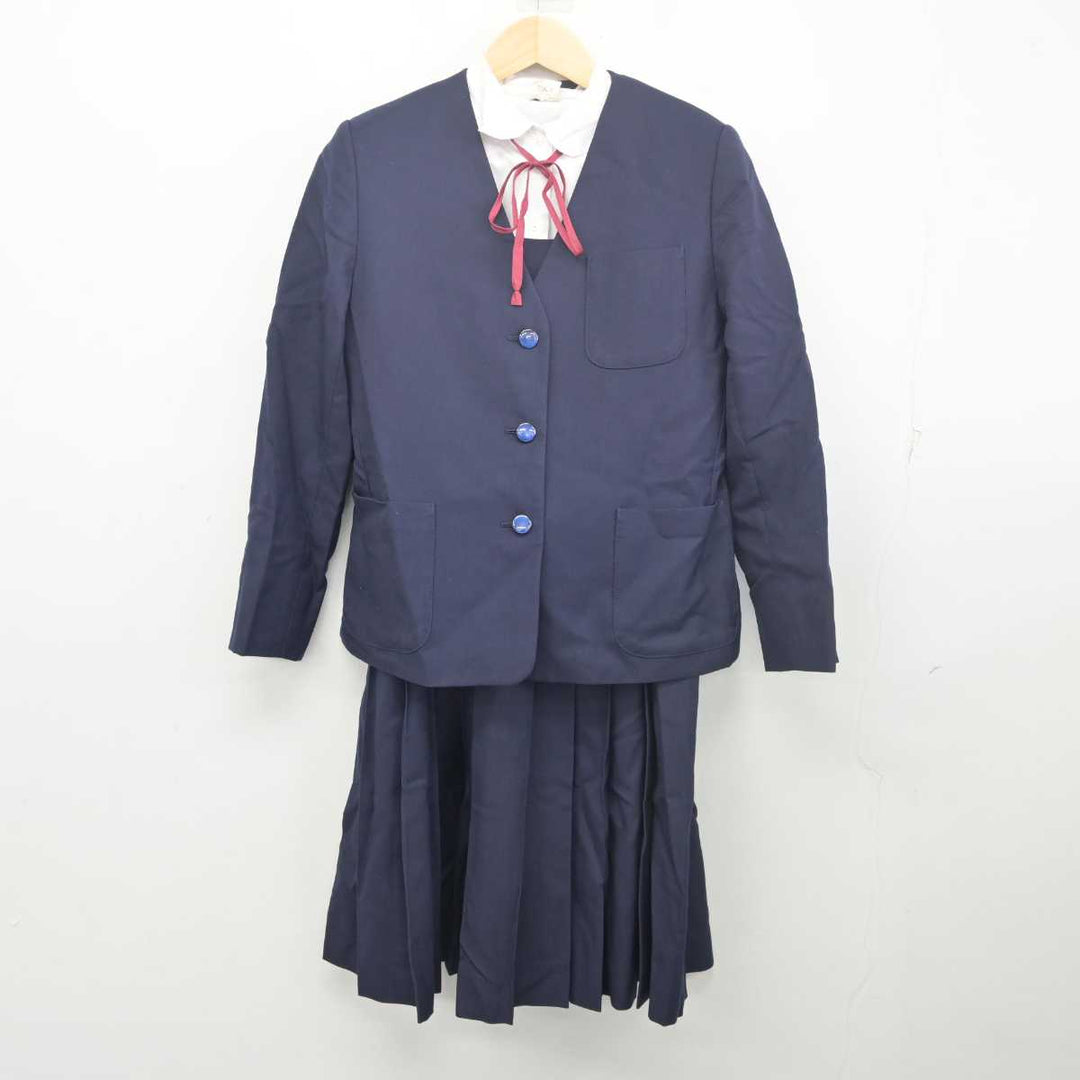 【中古】群馬県 館林市立第四中学校 女子制服 4点 (ブレザー・シャツ・ジャンパースカート) sf055913