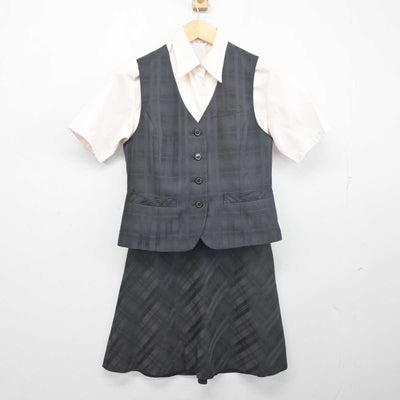 【中古】 事務服 女子制服 3点 (ベスト・シャツ・スカート) sf055918