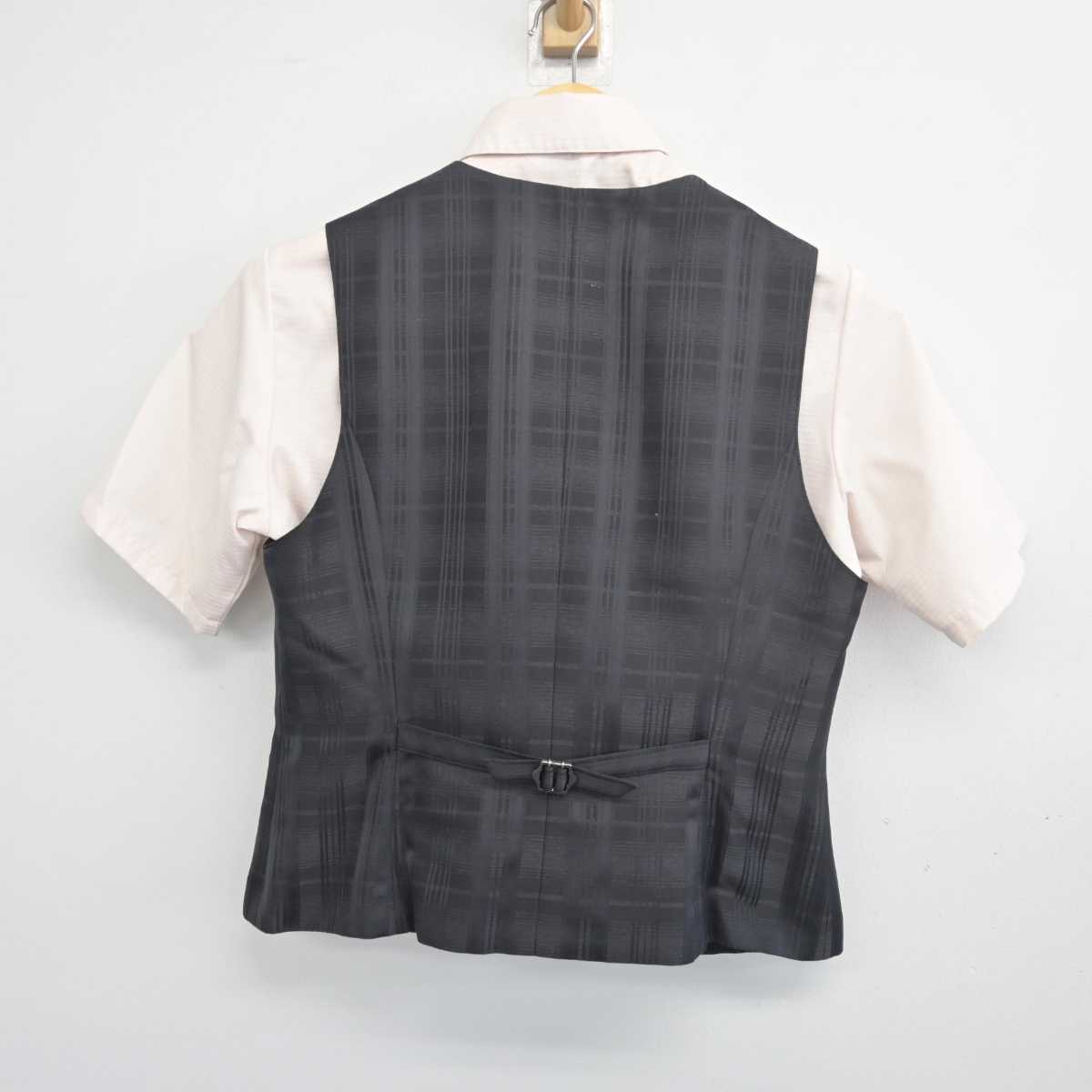 【中古】 事務服 女子制服 3点 (ベスト・シャツ・スカート) sf055918