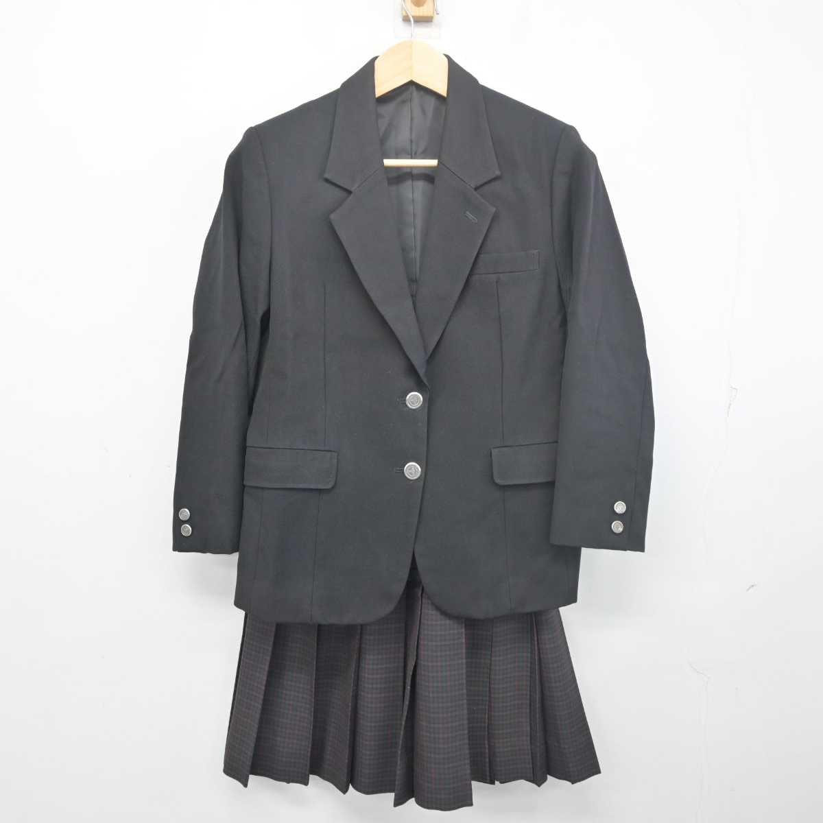 【中古】大阪府 扇町商業高等学校 女子制服 3点 (ブレザー・ベスト・スカート) sf055920