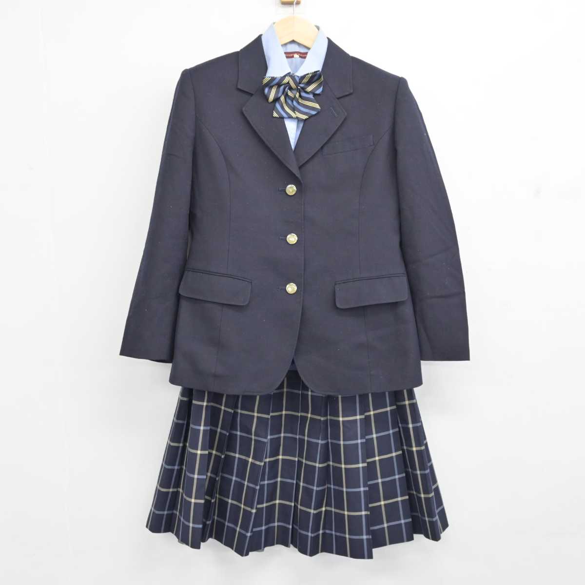 【中古】愛媛県 聖カタリナ学園高等学校 女子制服 5点 (ブレザー・ニット・シャツ・スカート) sf055948