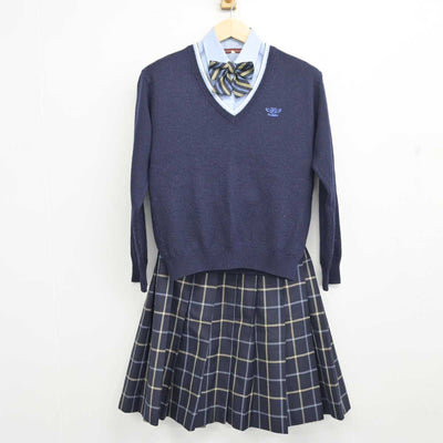 【中古】愛媛県 聖カタリナ学園高等学校 女子制服 5点 (ブレザー・ニット・シャツ・スカート) sf055948