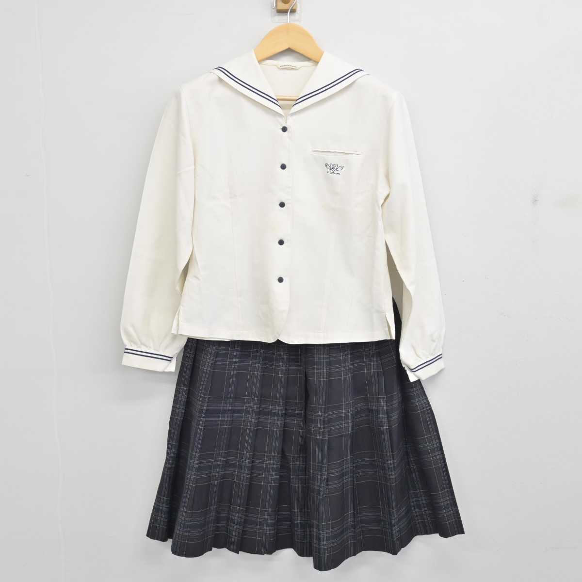 【中古】愛媛県 聖カタリナ学園高等学校 女子制服 3点 (セーラー服・スカート) sf055949