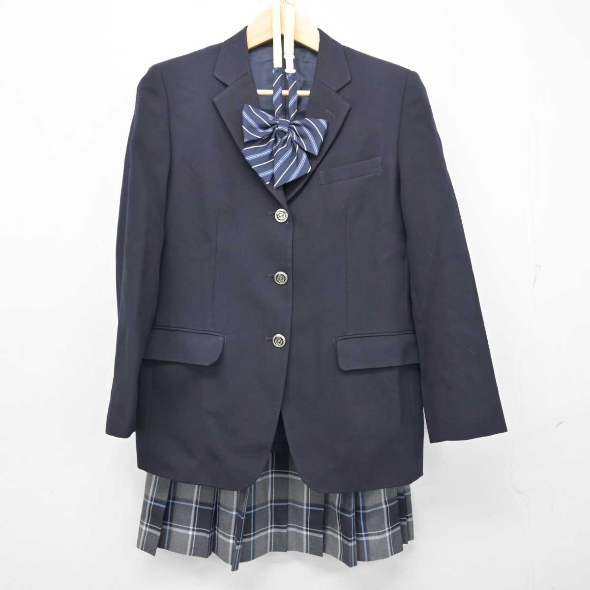 【中古】神奈川県 住吉高等学校 女子制服 5点 (ブレザー・スカート) sf055976