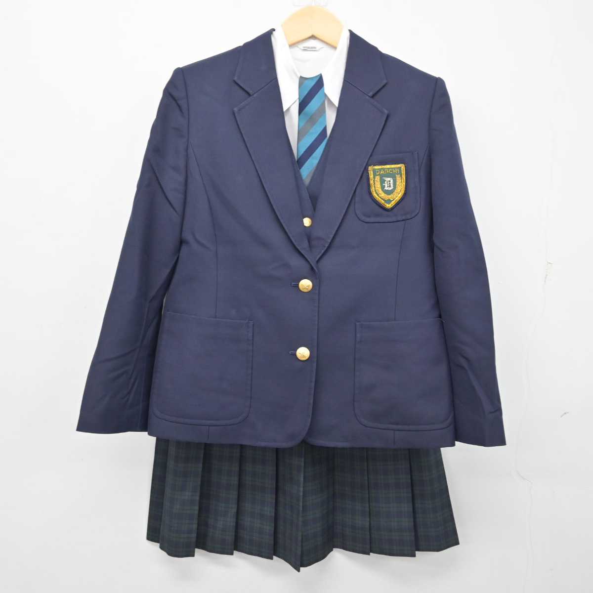 【中古】福岡県 第一薬科大学附属高等学校 女子制服 6点 (ブレザー・ベスト・シャツ・スカート) sf055994