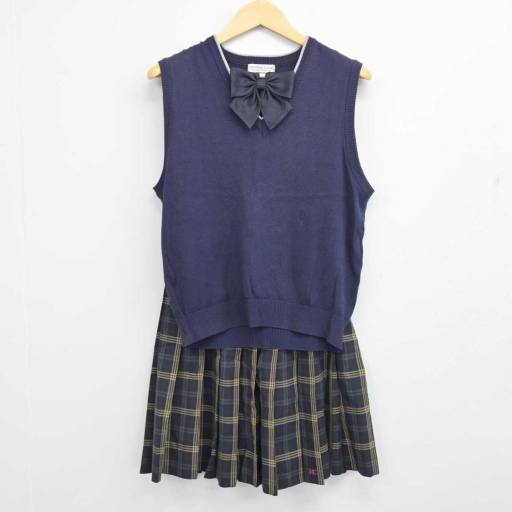 【中古】滋賀県 滋賀学園高等学校 女子制服 3点 (ニットベスト・スカート) sf056023 | 中古制服通販パレイド