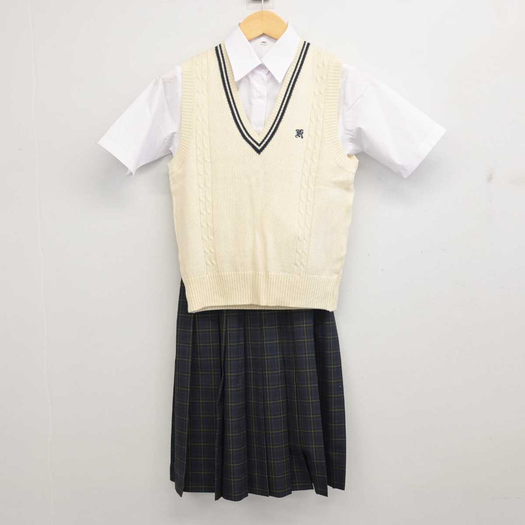 【中古】埼玉県 川通中学校 女子制服 3点 (ニットベスト・シャツ・スカート) sf056025 | 中古制服通販パレイド