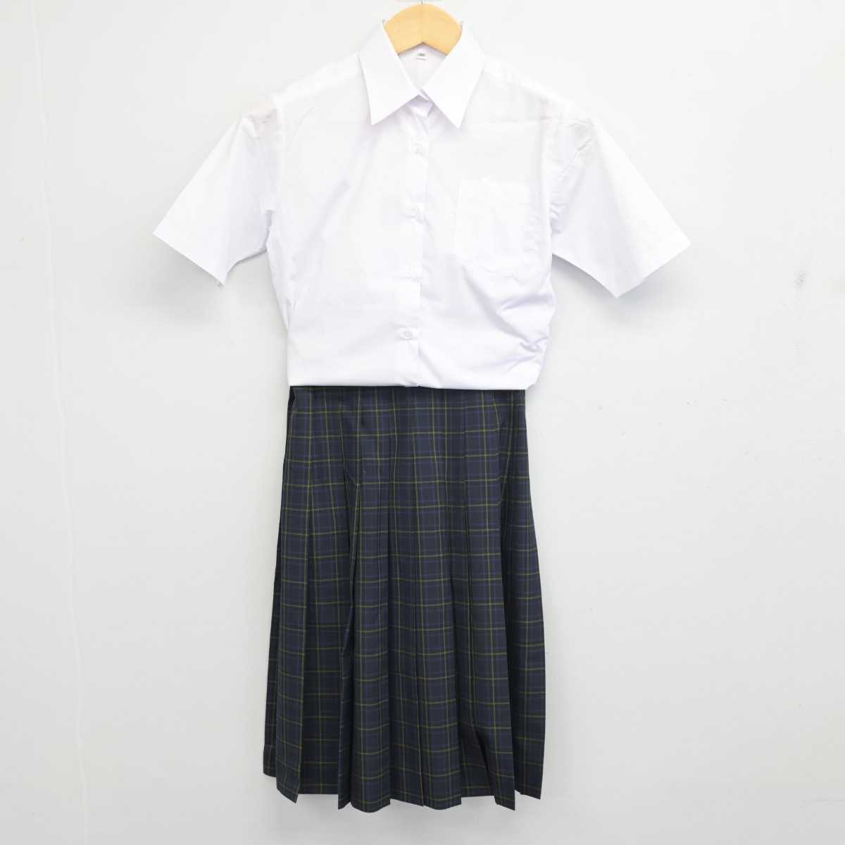 【中古】埼玉県 川通中学校 女子制服 3点 (ニットベスト・シャツ・スカート) sf056025