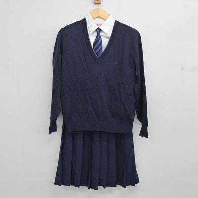 【中古】神奈川県 日本大学高等学校 女子制服 5点 (ブレザー・ニット・シャツ・スカート) sf056052