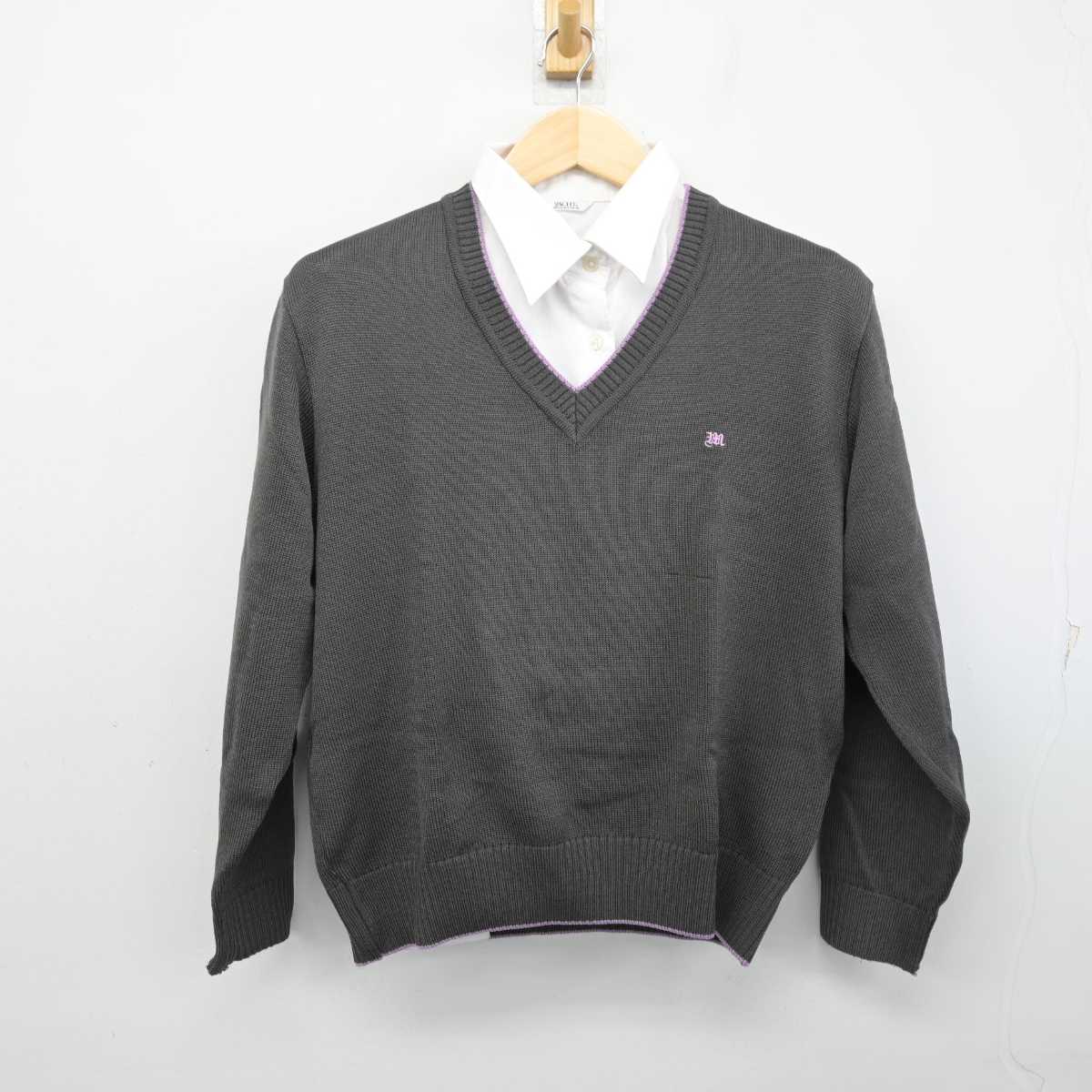 【中古】栃木県 壬生高等学校 女子制服 2点 (ニット・シャツ) sf056067