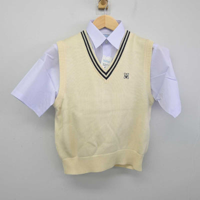 【中古】栃木県 那須清峰高等学校 女子制服 2点 (ニットベスト・シャツ) sf056077