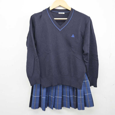 【中古】岐阜県 麗澤瑞浪中学・高等学校 女子制服 2点 (ニット・スカート) sf056083