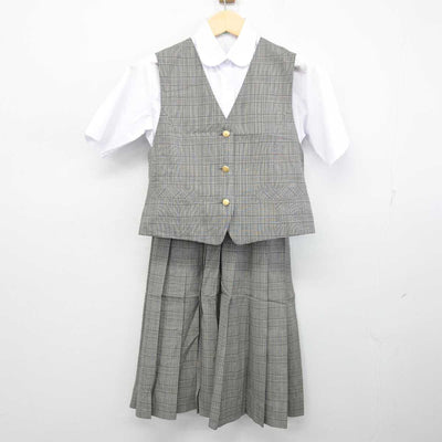 【中古】北海道 石狩翔陽高等学校 女子制服 3点 (ベスト・シャツ・スカート) sf056134