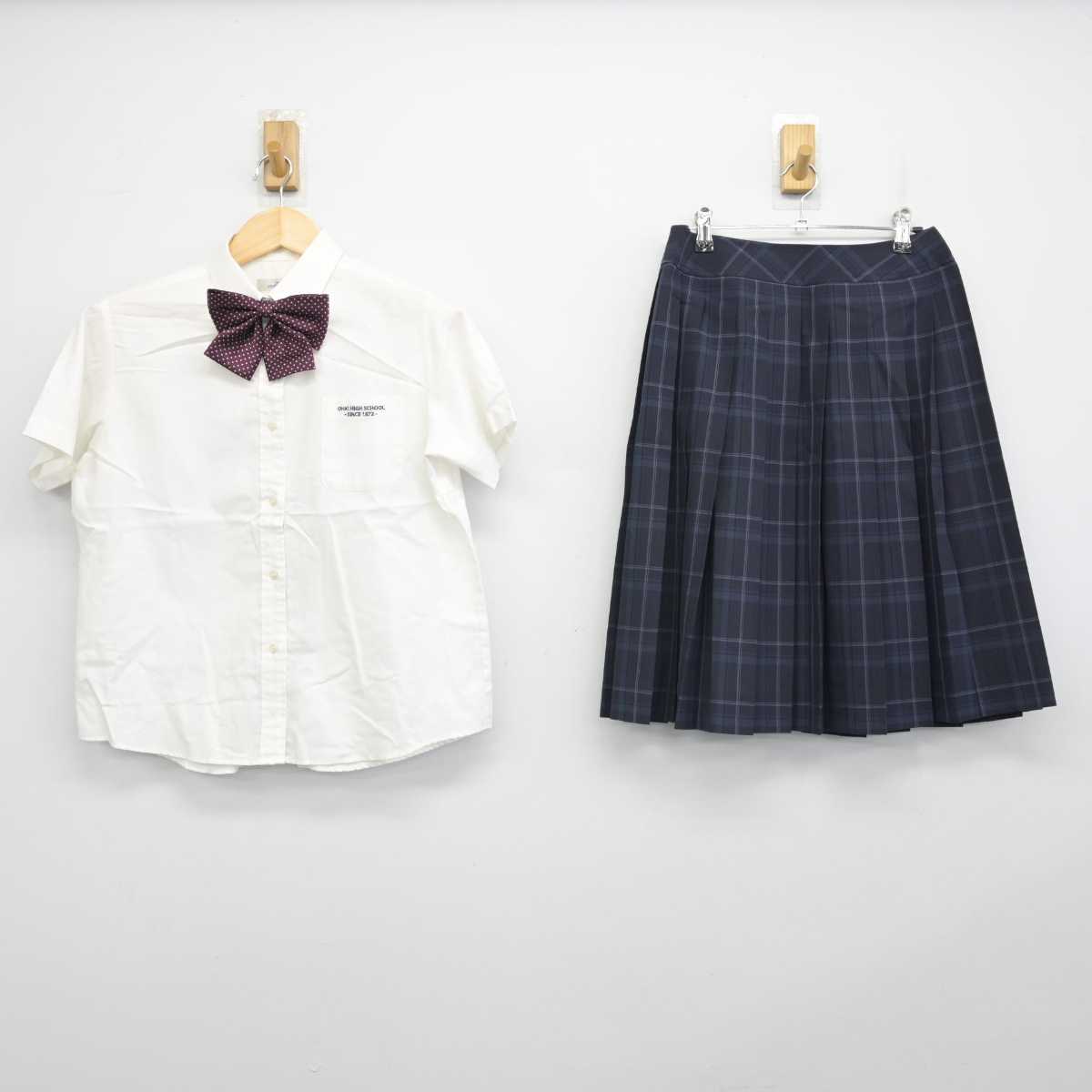 【中古】京都府 鴨沂高等学校 女子制服 3点 (シャツ・スカート) sf056178