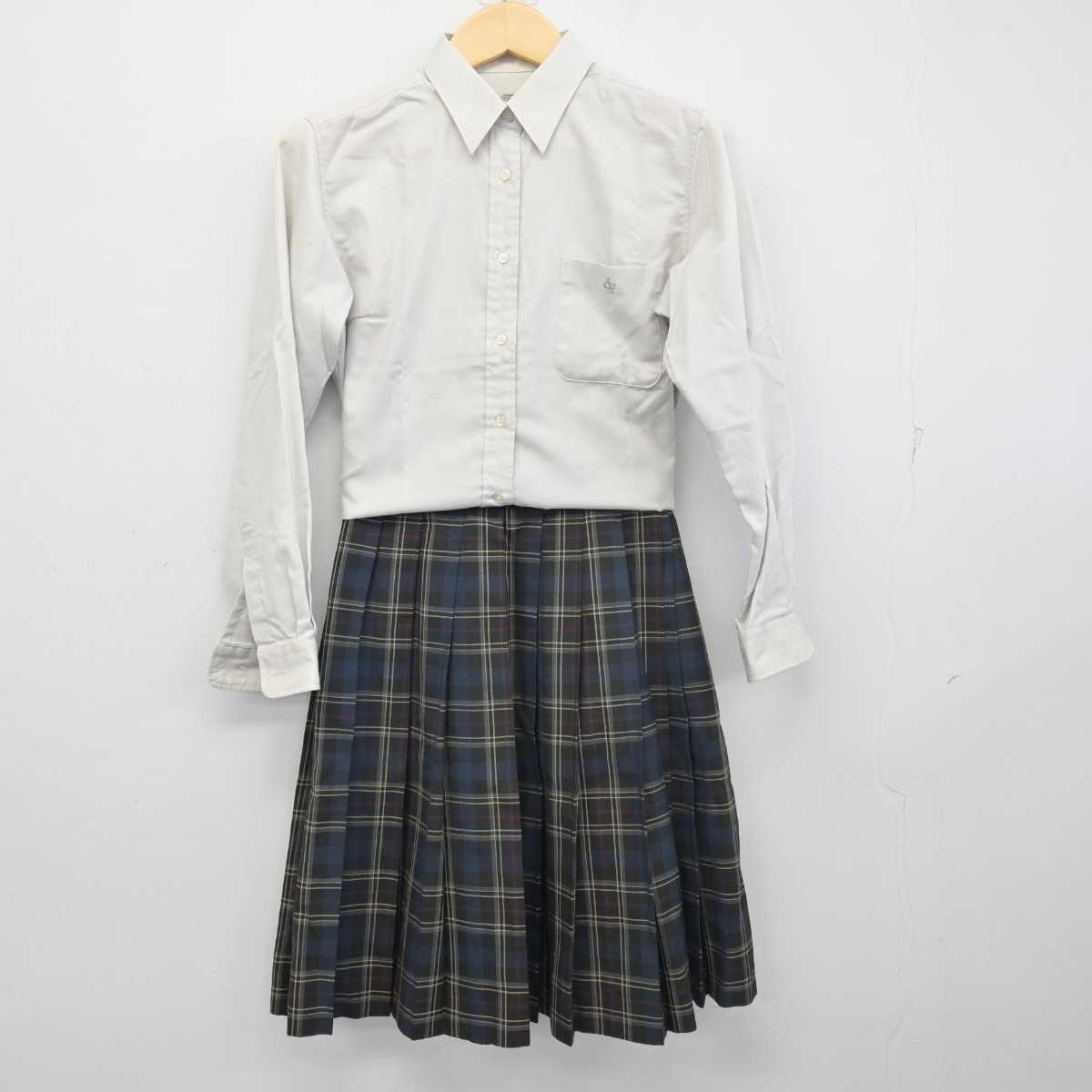 【中古】千葉県 佐倉東高等学校 女子制服 2点 (シャツ・スカート) sf056196