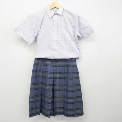 【中古】青森県 千葉学園高等学校 女子制服 3点 (シャツ・スカート) sf056206