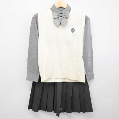 【中古】宮崎県 延岡学園高等学校  女子制服 6点 (ブレザー・ニットベスト・シャツ・スカート) sf056216