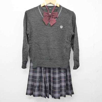 【中古】埼玉県 埼玉栄高等学校 女子制服 3点 (ニット・スカート) sf056230