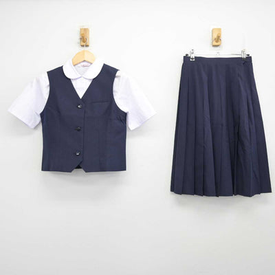 【中古】千葉県 習志野台中学校 女子制服 3点 (ベスト・シャツ・スカート) sf056241