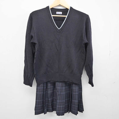 【中古】東京都 日本大学鶴ヶ丘高等学校 女子制服 2点 (ニット・スカート) sf056245