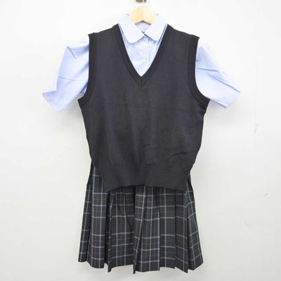 【中古】東京都 日本大学鶴ヶ丘高等学校 女子制服 3点 (ニットベスト・シャツ・スカート) sf056246