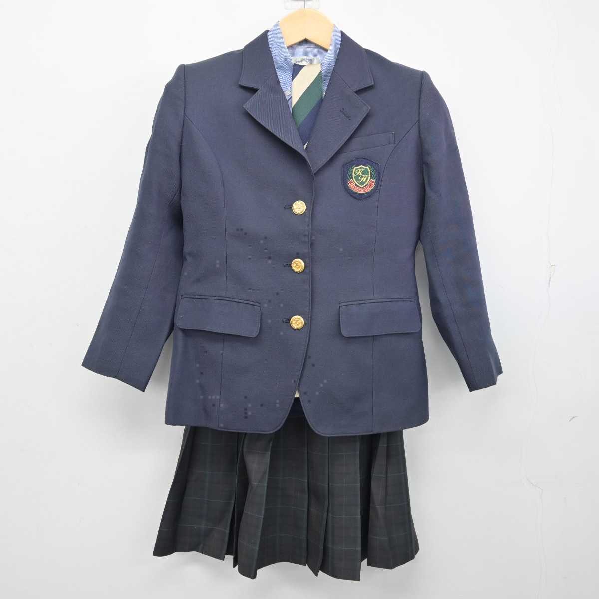 【中古】福島県 郡山東高等学校 女子制服 5点 (ブレザー・ニット・シャツ・スカート) sf056253