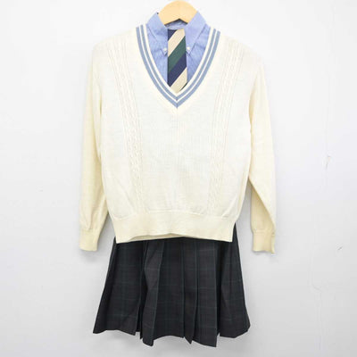 【中古】福島県 郡山東高等学校 女子制服 5点 (ブレザー・ニット・シャツ・スカート) sf056253