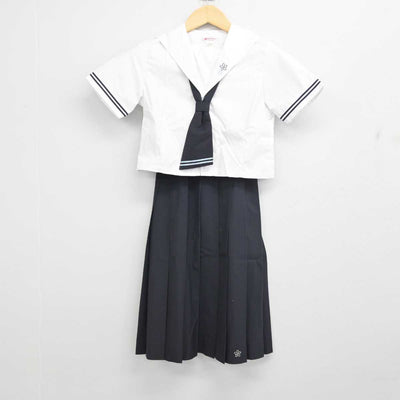 【中古】岡山県 岡山大安寺中等教育学校 女子制服 3点 (セーラー服・スカート) sf056256